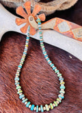 The Princess- 18 inch Gradual Turquoise with 6mm Sterling Silver Southwestern Pearls