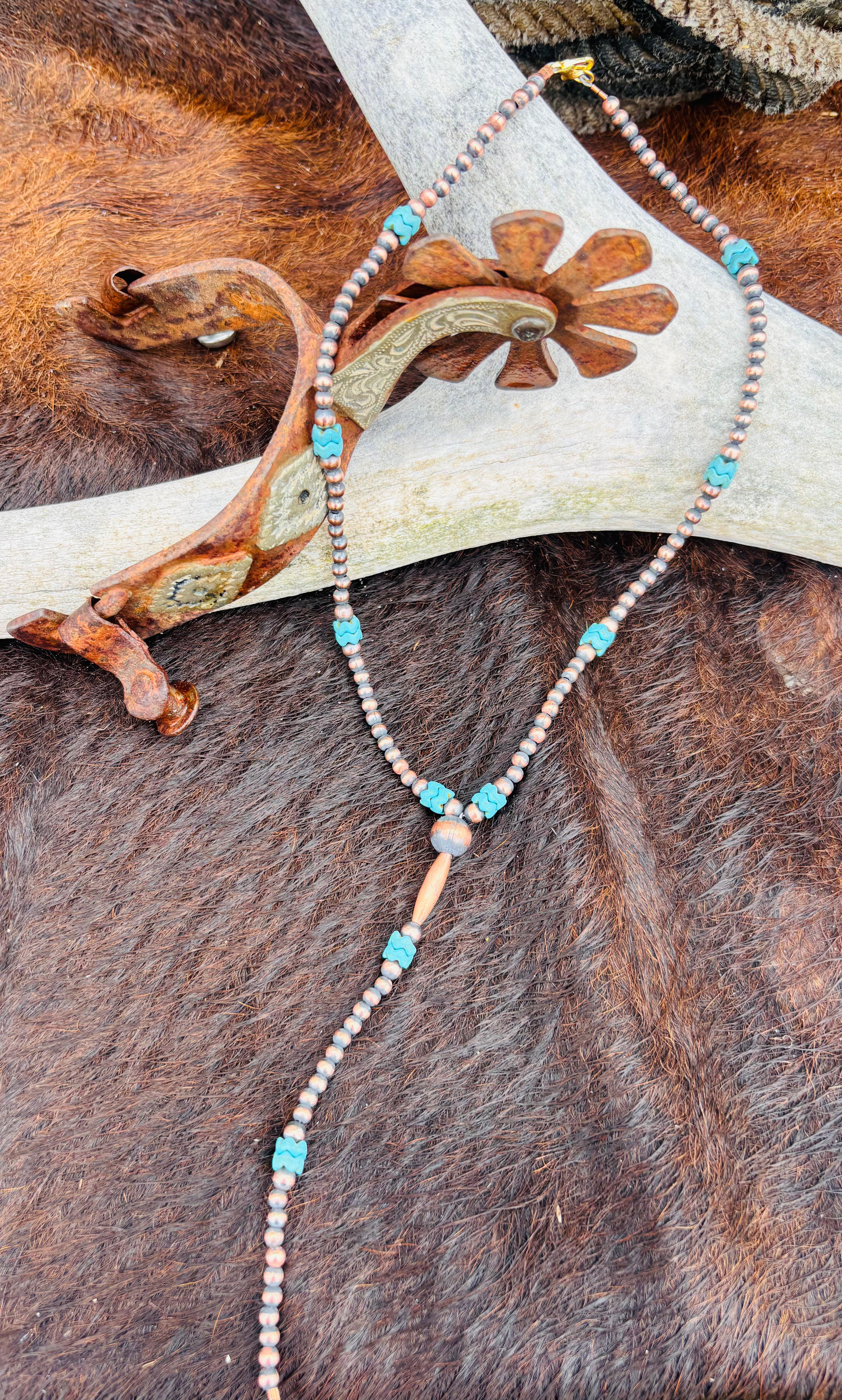 Copper Lariat Rope Necklaces